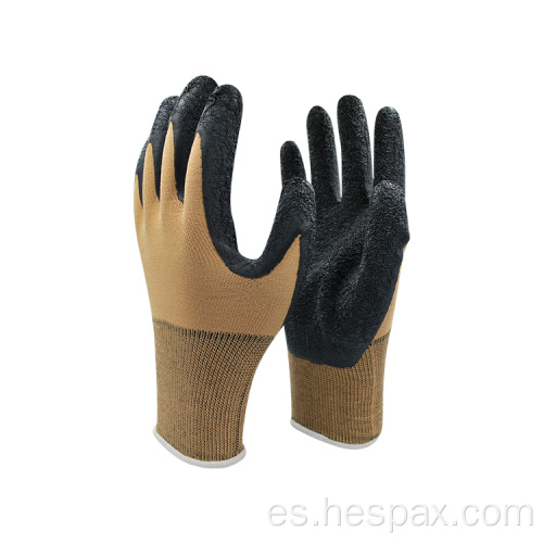 Guantes de trabajo de caucho recubierto de látex de seguridad industrial Hespax